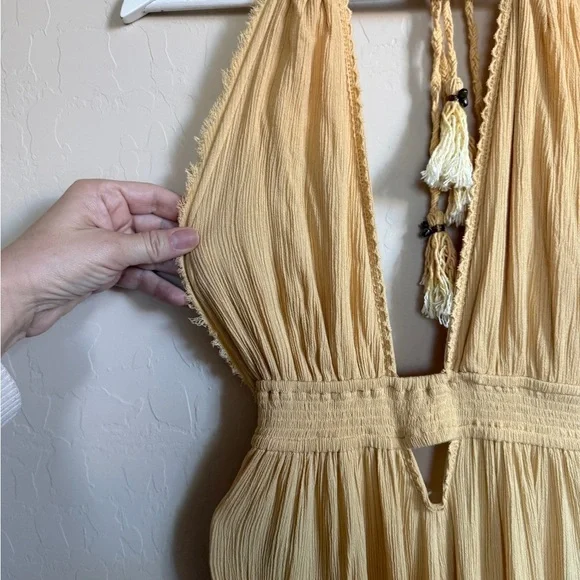 sachin and babi light blue dress NWT Free People Somewhere Sunny Drop Waist Halter Maxi Dress in White Swan main image 1